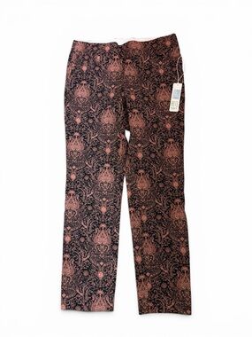 NWT Soft Surroundings Black Copper Paisley Straight Leg Full Length Size Medium